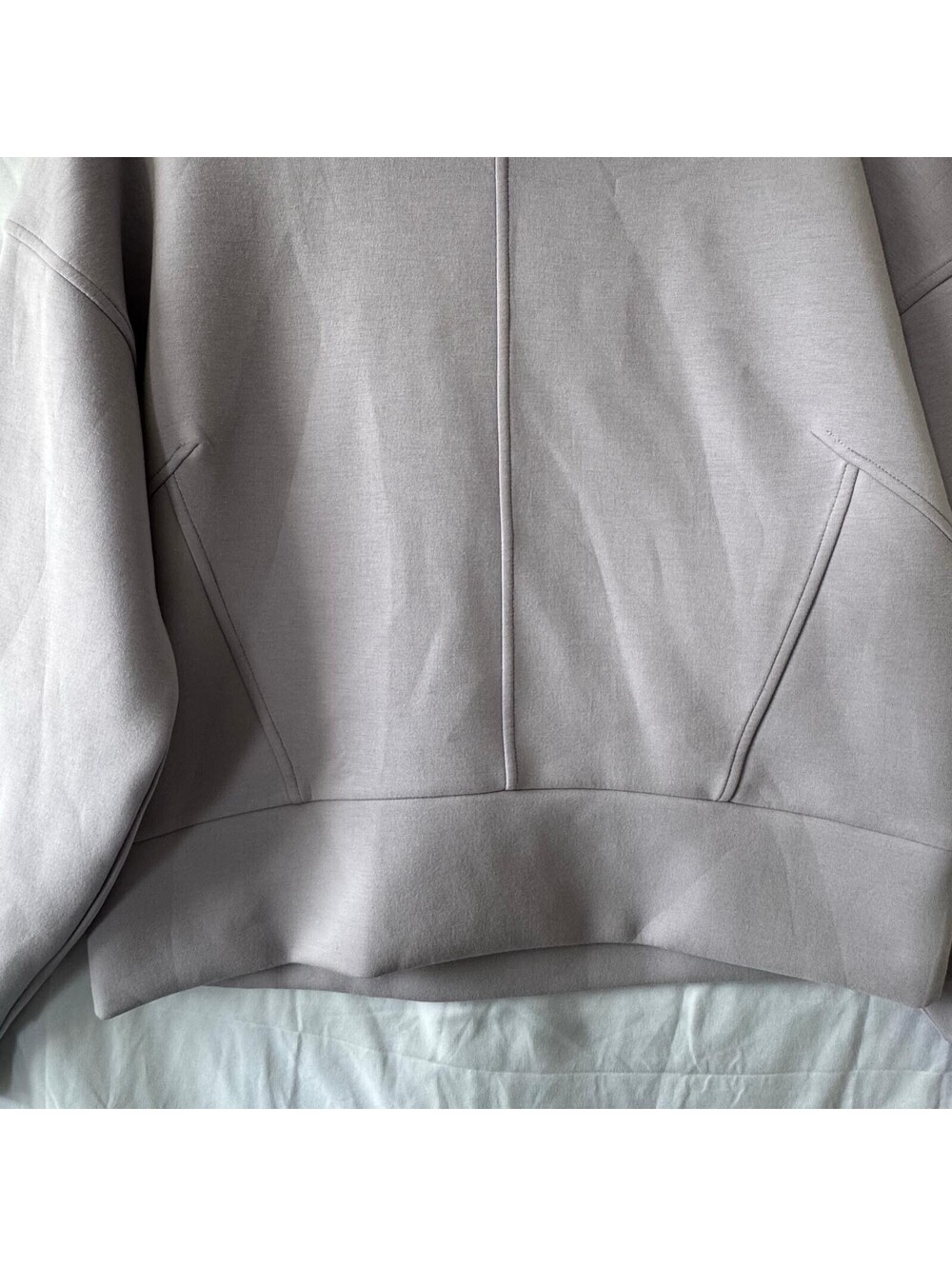 CALIA Sweatshirt M Gray Funnel Cowl Neck Oversized Pocket Soft - Picture 11 of 11